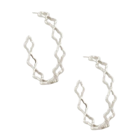 Kendra Scott Jewelry - Kendra Scott Abbie Hoop Earrings, Rhodium Plated. NWOT